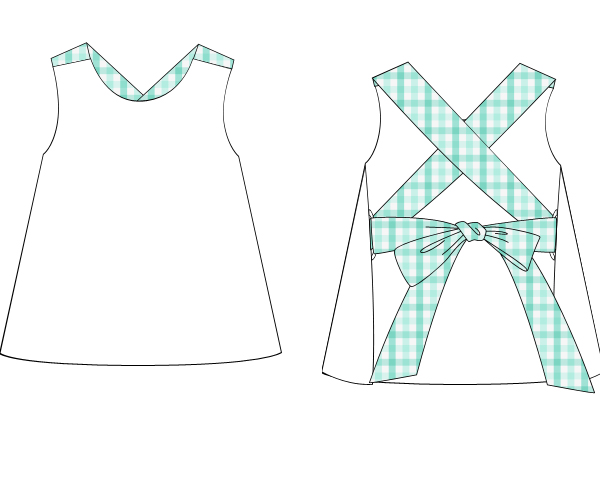 white plain ribbon dress for baby girls - DR 2819
